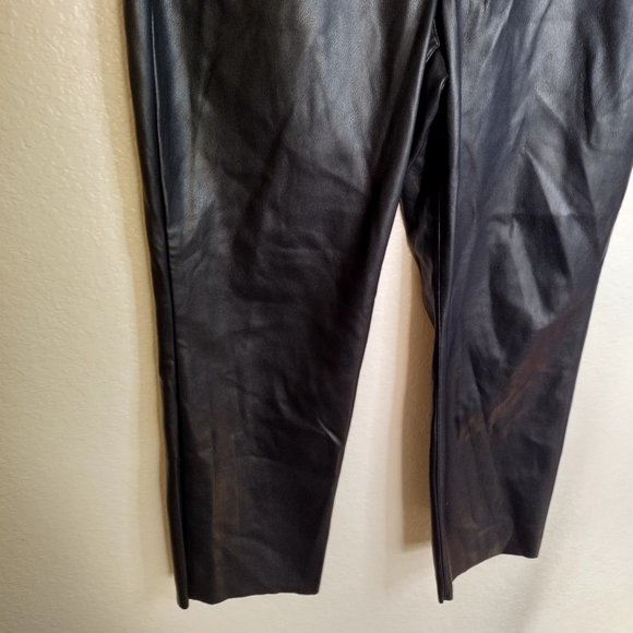 Express super high waisted faux leather modern straight pant sz 12 petite - Picture 5 of 12